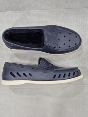 Sperry Top Sider Float shoes women's 11 navy blue faux fur lined breathable